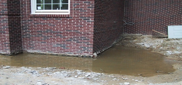 water along foundation